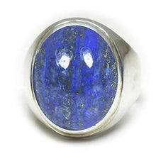 Load image into Gallery viewer, Jewelryonclick Natural 7 Carat Lapis Lazuli Bold Sterling Silver Rings for Men Chakra Healing Blue Gemstone Statement Handmade Jewelry Size 8