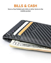 Load image into Gallery viewer, Buffway Mens Slim Wallet, Minimalist Thin Front Pocket Leather Credit Card Holder with RFID Blocking for Work Travel - Atlanta Black
