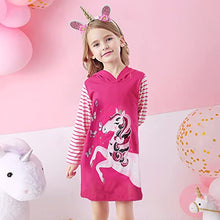 Load image into Gallery viewer, VIKITA Toddler Girls Dresses Winter Longsleeve Hooded Dress Cotton Casual Dresses,LH4303 5T