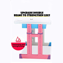 Load image into Gallery viewer, Kids Desk and Chair Set, Height Adjustable Kids Table and Chair Set, Home School Use Anti-Reflective Children Study Table with LED Light/Reading Board/Pull-Out Drawer (70 x 50cm, Not tiltable Pink)