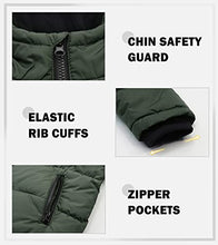 Load image into Gallery viewer, maoo garden Boys Winter Coat Fake Down Puffer Jacket Fleece Lined Heavyweight Water Resistant Windbreaker Green 3-4Y