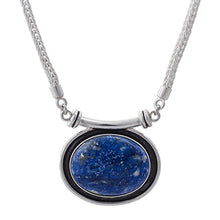 Load image into Gallery viewer, NOVICA Lapis Lazuli .925 Sterling Silver Pendant Necklace, 17" 'Mystical Medallion'