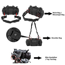 Load image into Gallery viewer, BraveHawk OUTDOORS Bike Handlebar Bag, 900D Nylon Oxford Multi-Purpose Tactical Waist Bag Water Resistant Bicycle Cycling Pack (Black)