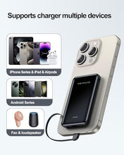 Load image into Gallery viewer, CABALAY Mini Card-Sized Power Bank, 6000mAh Ultra Slim Built in Cables Portable Charger Battery Bank, 3 Output Small Portable Charger for Phones, External Battery Pack Compatible with iPhone, Samsung