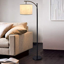 Load image into Gallery viewer, DLLT Led Floor Lamp,Modern Tall Floor Lamp Farmhouse Industrial Light 8W Classic-Arc with Hanging Floor Lamp Drum Shade,Reading Standing Lamp for Living Room,Bedroom,Office,Study Room,E26 Bulb-Warm