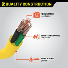 Load image into Gallery viewer, Champion Power Equipment 48034 25 ft. 30A 125V Generator Power 3750 Watts (L5-30P to Three 5-15R) Extension Cord, yellow