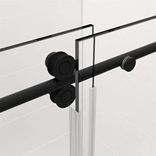 Load image into Gallery viewer, LONDAMA Shower Door,Frameless Single Sliding Glass Shower Doors 3/8"(10mm) Clear Tempered Glass,Noiseless Shatterproof Bathroom Shower Doors (60"W x 76"H, Matte Black)