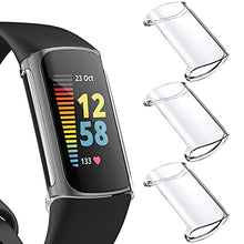 Load image into Gallery viewer, NANW 3-Pack Screen Protector Compatible with Fitbit Charge 5 (Not for Charge 4/3), TPU Rugged Bumper Case Cover All-Around Protective Plated Bumper Shell Accessories for Charge 5 Smartwatch