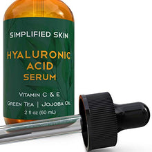 Load image into Gallery viewer, Hyaluronic Acid Serum for Face & Eyes (2 oz) with Vitamin C, E & Green Tea for Anti-Aging, Moisturizing, Antioxidant & Wrinkle Treatment. Best Hydrating Pure Facial Serum by Simplified Skin