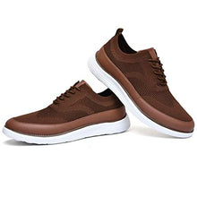 Load image into Gallery viewer, konhill Men's Mesh Sneakers Oxfords - Casual Lightweight Fashion Dress Shoes 9.5 US Brown,Label 43
