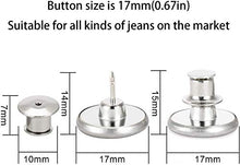 Load image into Gallery viewer, 6PCS Perfect Fit Instant Button, Instant Buttons, Jean Replacement Buttons Removable Button No Sew Buttons to Extend or Reduce an Inch to Any Pants Waist in Seconds!