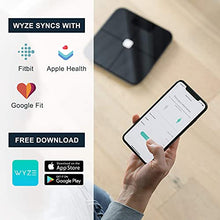 Load image into Gallery viewer, WYZE Smart Scale, Body Fat Scale, Wireless Digital Bathroom Scale for Body Weight, BMI, Body Fat Percentage Tracker, Heart Rate Monitor, Body Composition Analyzer, App, Bluetooth, 400 lb Black