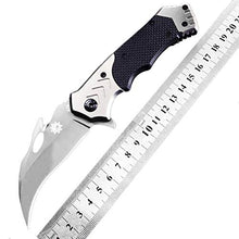 Load image into Gallery viewer, Ideale Outdoor Knife Black Stainless Steel Blade Folding Pocket Knife G10 Handle one-Hand Knife Portable Hunting Fishing Camping Tactical Survival Clip Knife Accessories EDC Tools Men's Gift