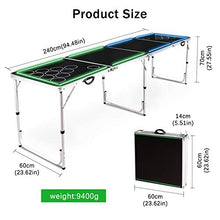 Load image into Gallery viewer, Wodesid 8FT Portable Beer Pong Tables with Carrying Handle Tailgate Desk Lightweight Adjustable Height Aluminum Folding Flip Cup Table for Indoor Outdoor, Picnic Party Camping (2.4m Games Table)