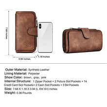 Load image into Gallery viewer, CLUCI Women Wallet Leather RFID Blocking Designer Trifold Card Holder Ladies Clutch with ID Window Brown