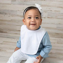 Load image into Gallery viewer, Neat Solutions 2-Ply Knit Terry Solid Color Feeder Bibs in White - 10 Pack
