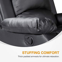 Load image into Gallery viewer, Mecor 3 Piece Sofa Set Bonded Leather Motion Sofa Reclining Sofa Chair Living Room Furniture with 3-Seat Sofa, Loveseat and Recliner Chair,Black