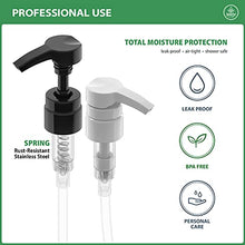 Load image into Gallery viewer, Bar5F Universal Pumps for Shampoo, Conditioner, Gel, Body Wash, etc, For 1 Liter/33.8 Ounce/1000ml Bottles, set of 2, Black & White