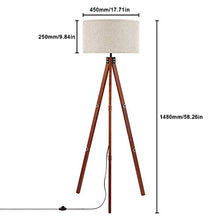 Load image into Gallery viewer, Anbomo Wood Tripod Floor Lamp, Modern Standing Light with E26 Lamp Base, Wood Floor Reading Lamp for Contemporary Living Rooms, Study Room and Office