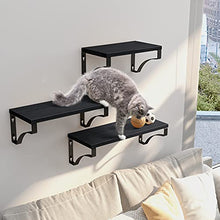 Load image into Gallery viewer, AMADA HOMEFURNISHING Floating Shelves Wall Mounted Set of 3, Rustic Wood Wall Shelves for Bedroom/Bathroom/Living Room/Kitchen/Laundry Room, Storage & Decoration, Black
