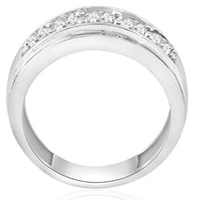 Load image into Gallery viewer, 1 ct Mens Diamond Five Stone Wedding Ring 10k White Gold - Size 8.5