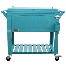 Load image into Gallery viewer, Permasteel PS-A203 F1-TL 80 Quart Portable Rolling Patio Cooler, Teal