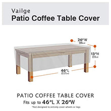 Load image into Gallery viewer, Vailge Rectangular Coffee Table Cover - Outdoor Lawn Patio Furniture Covers with Padded Handles and Durable Hem Cord - Heavy Duty and Waterproof,Fits Large Rectangular Coffee Table (Grey)