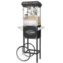 Load image into Gallery viewer, 6127 Great Northern Popcorn Black GNP-800 All-Star Popcorn Popper Machine & Cart, 8oz