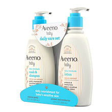 Load image into Gallery viewer, Aveeno Baby Daily Care Gift Set with Natural Oat Extract & Oatmeal, Contains Daily Moisturizing Body Lotion & Gentle 2-in-1 Baby Bath Wash & Shampoo, Hypoallergenic & Paraben-Free, 2 Items