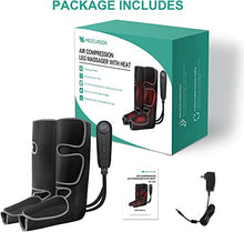 Load image into Gallery viewer, Medcursor Air Compression Leg Massager with Heat, Calf and Foot Massager for Circulation and Fatigue Relief, Home Office Use - 3 Modes, 3 Intensities 2 Heat, Grey