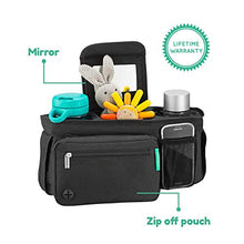 Load image into Gallery viewer, Non-Slip Stroller Organizer With Cup Holders, Exclusive Straps Grip Handlebar. Universal Fit For Uppababy Vista Cruz Nuna Baby Jogger Bob Britax Bugaboo Graco Stroller Accessories Caddy Parent Console