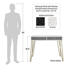 Load image into Gallery viewer, Novogratz Computer Desk with Storage, White Marble