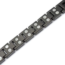 Load image into Gallery viewer, MagnetRX® Women's Ultra Strength Magnetic Therapy Bracelet - Arthritis Pain Relief & Carpal Tunnel Titanium Magnetic Bracelets for Women - Adjustable Length with Sizing Tool (Black)