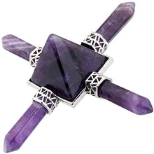 Load image into Gallery viewer, rockcloud Pyramid Energy Generator,Reiki Chakra Healing Crystal Stone,Amethyst