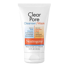Load image into Gallery viewer, Neutrogena Clear Pore Facial Cleanser / Face Mask containing Kaolin & Bentonite Clay, Acne Treatment with Benzoyl Peroxide, 4.2 fl. oz (Pack of 6)