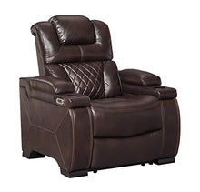 Load image into Gallery viewer, Signature Design by Ashley Warnerton Power Recliner Adjustable Headrest Chocolate
