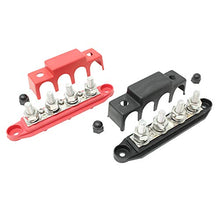 Load image into Gallery viewer, 4 Post Power Distribution Block Bus Bar Pair with Cover - Made in The USA - 250 Amp Rating - Marine, Automotive, and Solar Wiring (3/8)