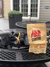 Load image into Gallery viewer, GTS Fire Starter for Charcoal and Firewood, Super Fast Lighting, Perfect for BBQ, Campfire and Fireplace, All Natural, Long 8-10min Burn, Waterproof and Sealed Pack, 25 pcs