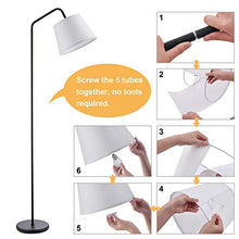 Load image into Gallery viewer, Arc Floor Lamp, LED Floor Lamp with Hanging White Lamp Shade, Modern Standing Lamp with Foot Switch, E26 Lamp Base, Corner Lamps Tall Pole Light for Office Bedroom Living Room Reading