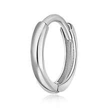 Load image into Gallery viewer, 14k REAL White Gold 1.5mm Thickness Huggie Earrings (8 x 8 mm)