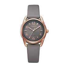 Load image into Gallery viewer, Citizen Eco-Drive Casual Quartz Womens Watch, Stainless Steel with Leather strap, Gray (Model: FE1218-05H)