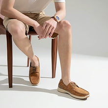 Load image into Gallery viewer, Vostey Men's Loafers & Slip-ons 3-Eye Boat Shoes Men Comfortable Casual Loafers for Men (BMY3005 tan 10.5)