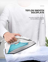 Load image into Gallery viewer, Steam Iron for Clothes, DECEN 1700W Iron with Rapid Even Heat Scratch Resistant Nonstick Soleplate, Professional Iron with Steam Control, Anti-Drip, Self-Cleaning, Dry Iron Function, Teal
