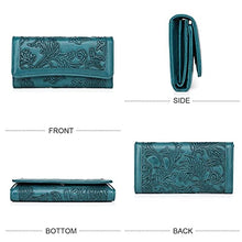 Load image into Gallery viewer, MEITRUE Women's Wallet Leather RFID Blocking Trifold Ladies Purse Embossed long Clutch Card Holder Phone Checkbook Organizer 2214