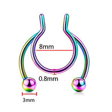 Load image into Gallery viewer, 20G Fake Nose Rings Hoop Clip-on Stainless Steel Septum Jewelry Non Piercing Cartilage Earring Lip Rings Faux Nose Ring Piercing Jewelry