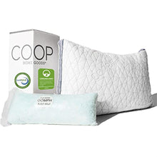 Load image into Gallery viewer, Coop Home Goods - Eden Adjustable Pillow - Shredded Memory Foam with Cooling Gel - Lulltra Washable Cover from Bamboo Derived Rayon - CertiPUR-US/GREENGUARD Gold Certified (Queen)