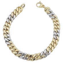 Load image into Gallery viewer, 14k Yellow And White Gold Miami Cuban Curb Hollow Link Mens Bracelet, 8.5"