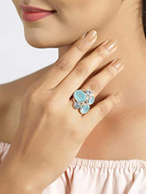 Load image into Gallery viewer, YoTreasure Aqua Chalcedony & Blue Topaz 925 Sterling Silver Chunky Ring