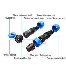 Load image into Gallery viewer, COMOPEZ 3pcs SP13 2pin Waterproof Power Aviation Connector Male Female Plug Socket Connector Cable Wire Outdoor Underground Electrical Junction Box for Industrial Medical Equipment (2Pin)