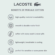 Load image into Gallery viewer, Lacoste 100% Cotton Percale Sheet Set, Solid, White, Queen